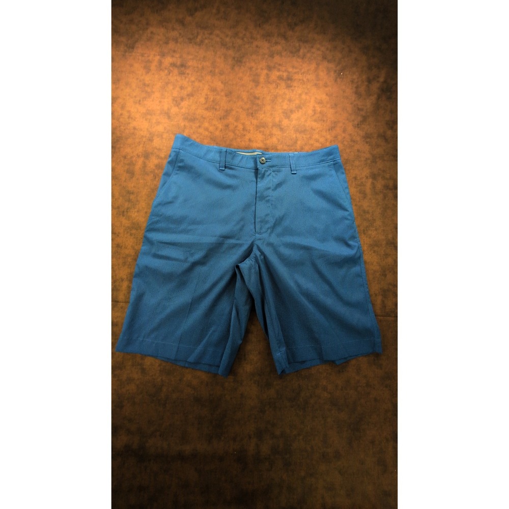 PGA Tour Mens 34 Herringbone Flex Waist Performance Golf‎ Shorts Blue SA3789